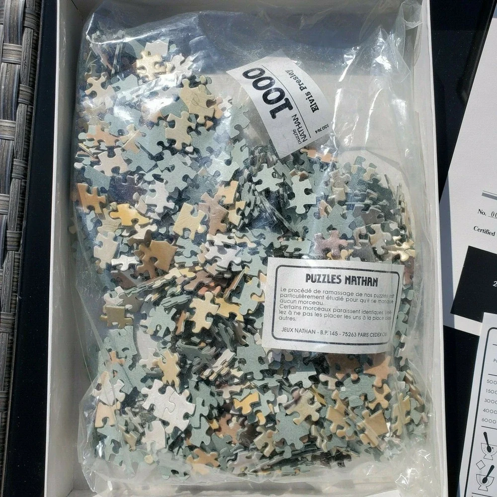 Vtg 1985 Elvis Presley 1000 Piece Jigsaw Puzzle by Nathan Numbered Certificate